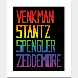 Venkman, Stantz, Spengler, Zeddemore Name Badges (Ghostbusters, rainbow effect) Posters and Art